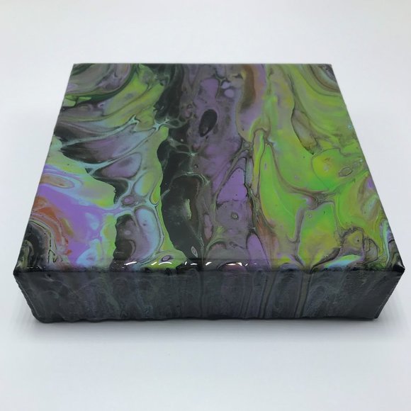NWOT Fluid Art Abstract Painting, Acrylic Pour - Picture 9 of 15